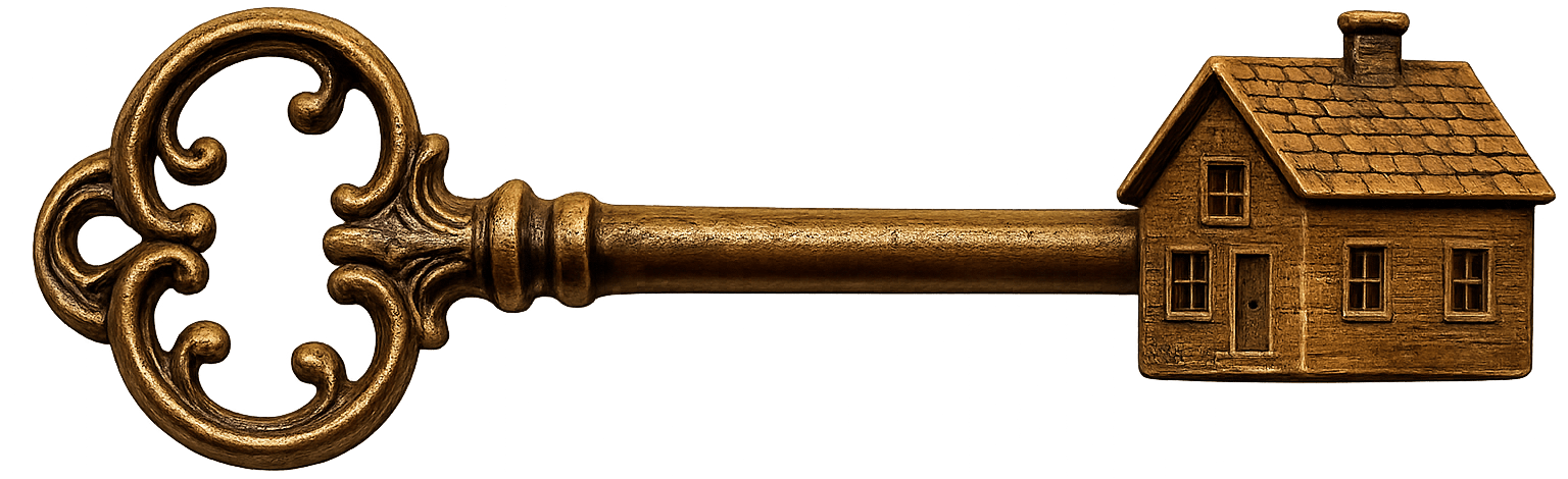 Logo de la société LCMS représentée par une clé ancienne de couleur bronze